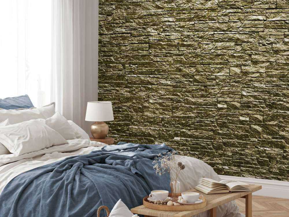 Muur met gouden stenen