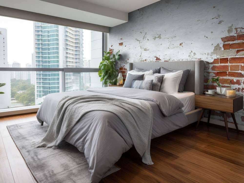 Bakstenen muur met beton