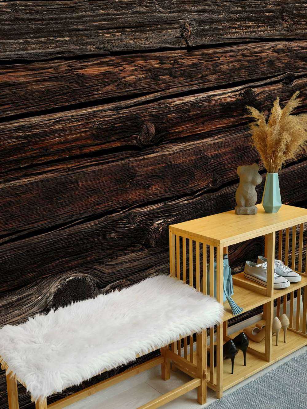 Donker oud horizontaal hout