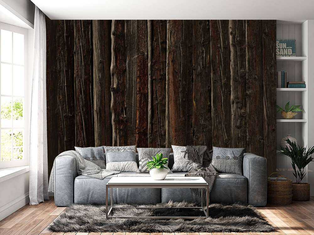 Ruw hout met spijkers