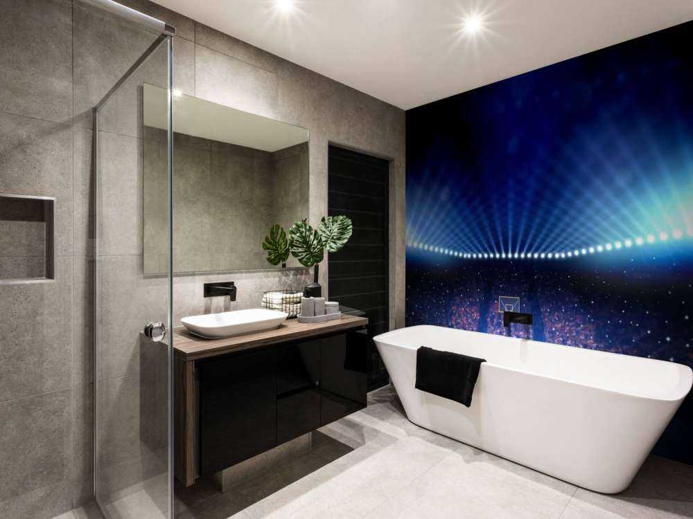 Verlichte basketbal arena