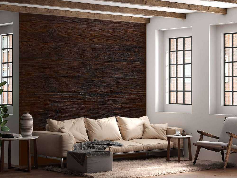 Donkere houten planken