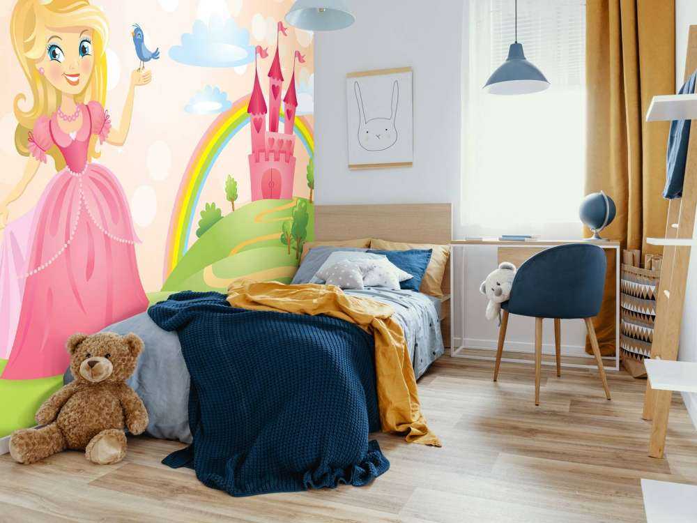 Prinses bij een sprookjeskasteel