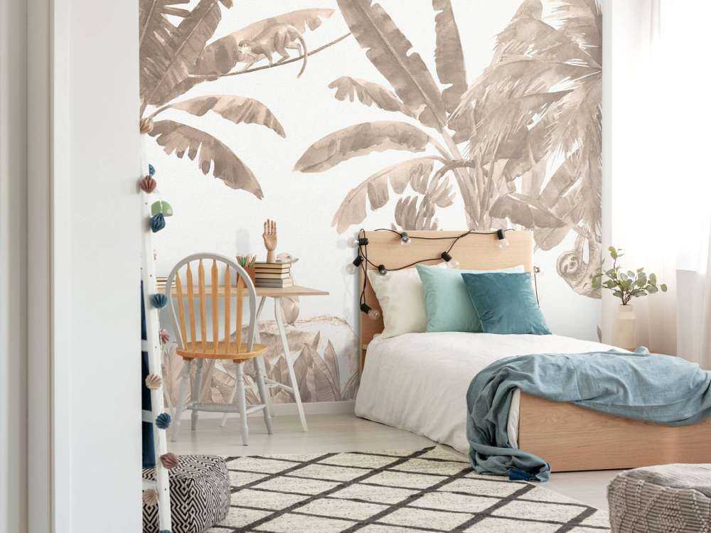 Kleine jungle dieren in taupe
