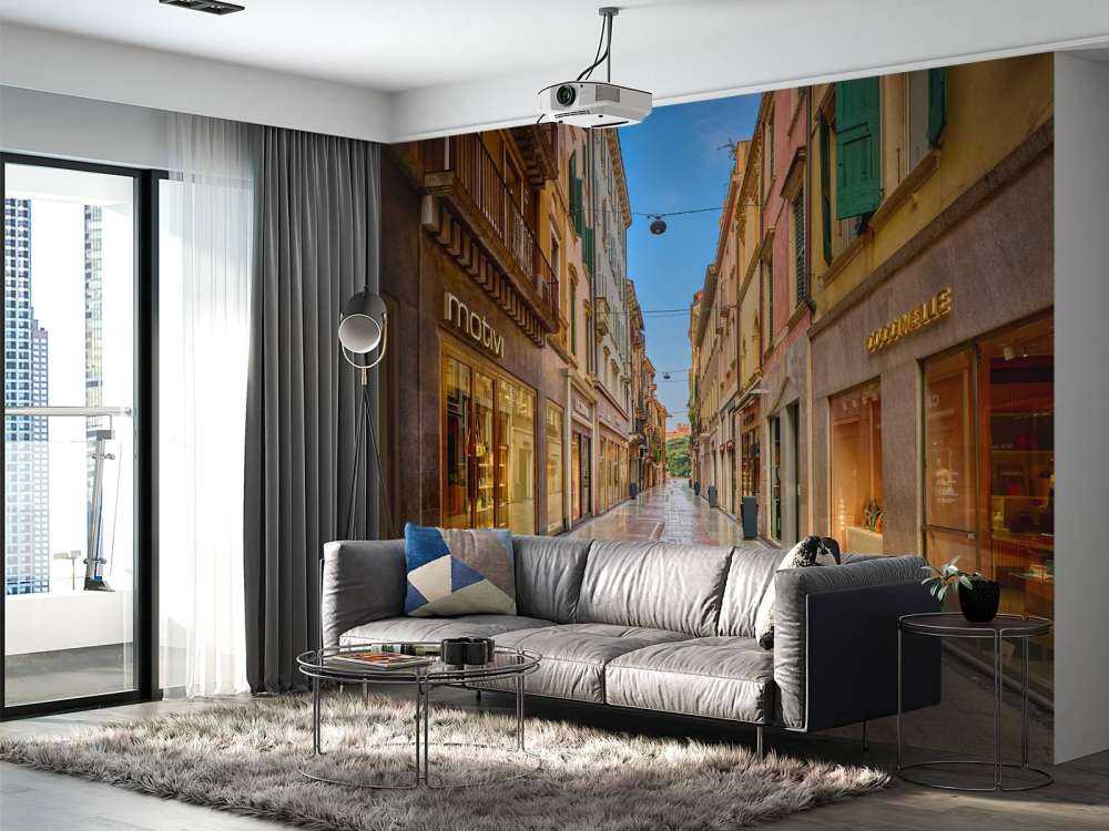 Winkelstraat 's morgens vroeg