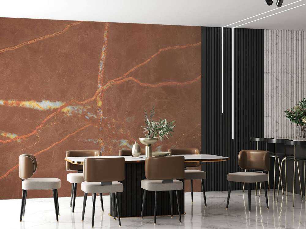 Terracotta marmer met lijnen