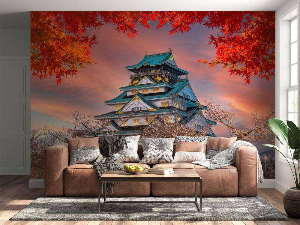 Osaka kasteel door de bomen