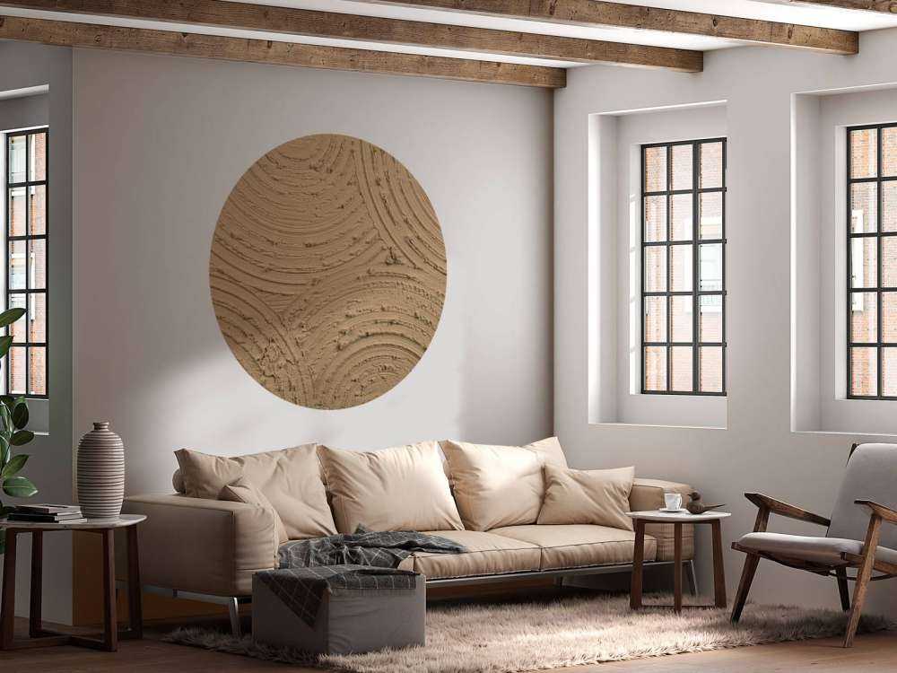 Zen cirkels grove structuur in goud bruin