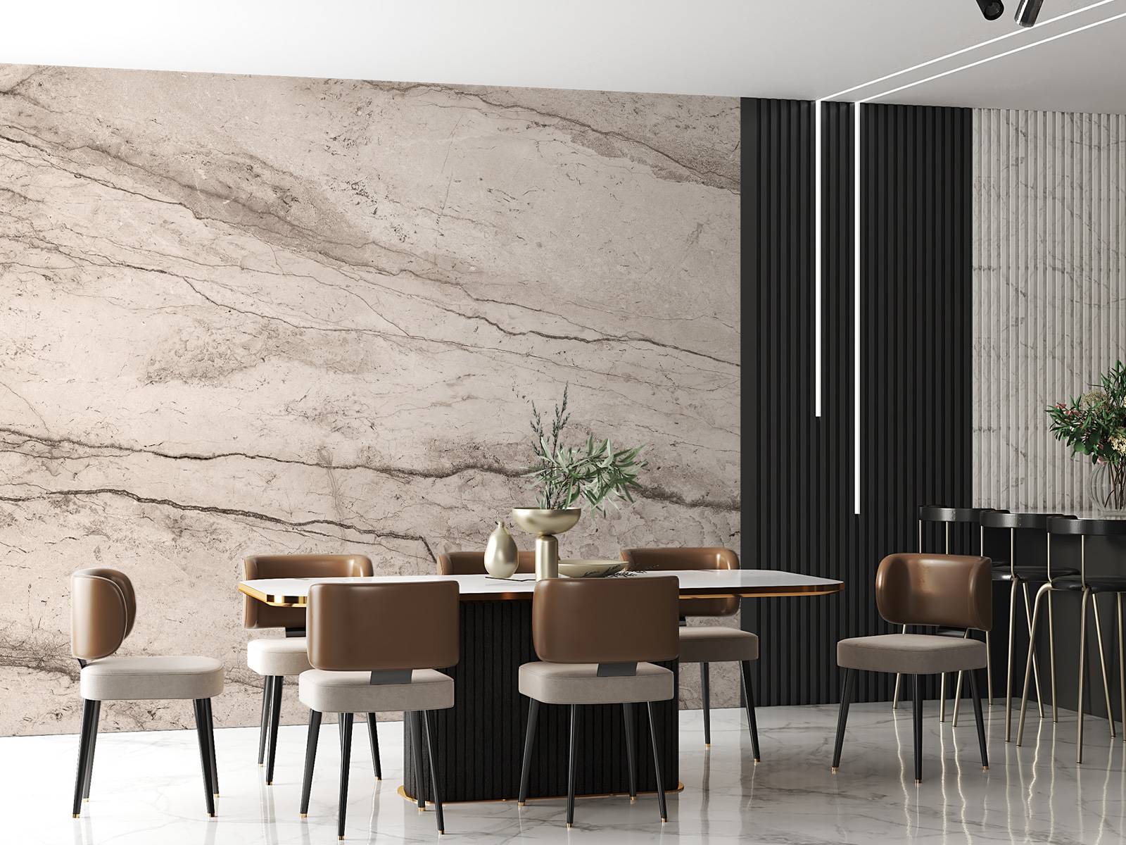 Gedetailleerd beige marmer