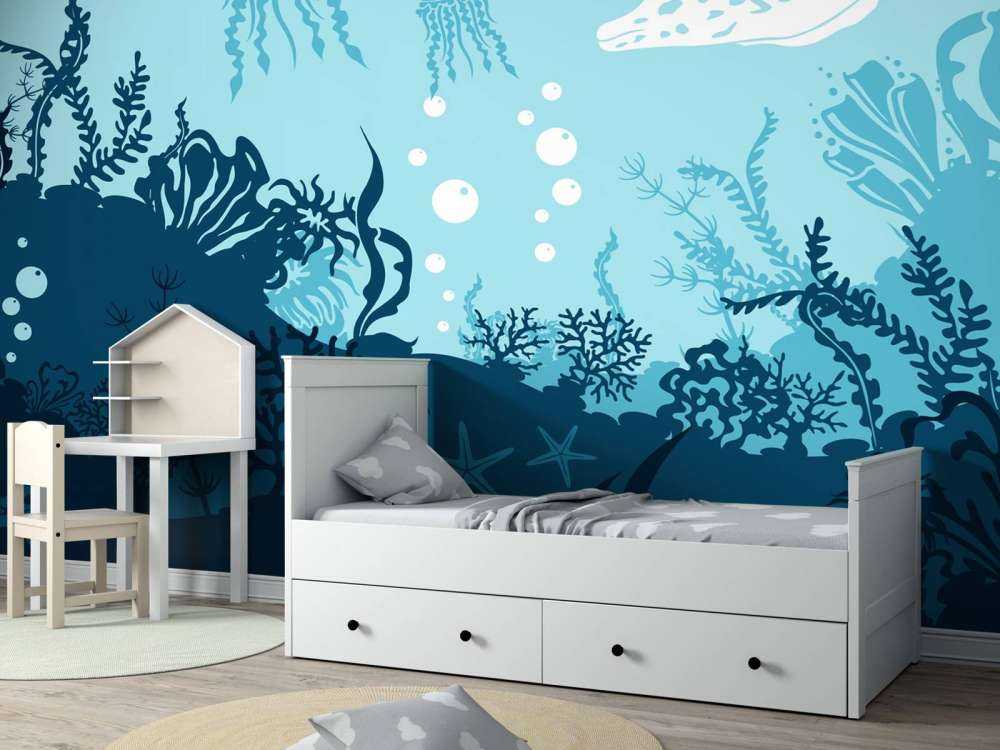 Blauwe onderwaterwereld