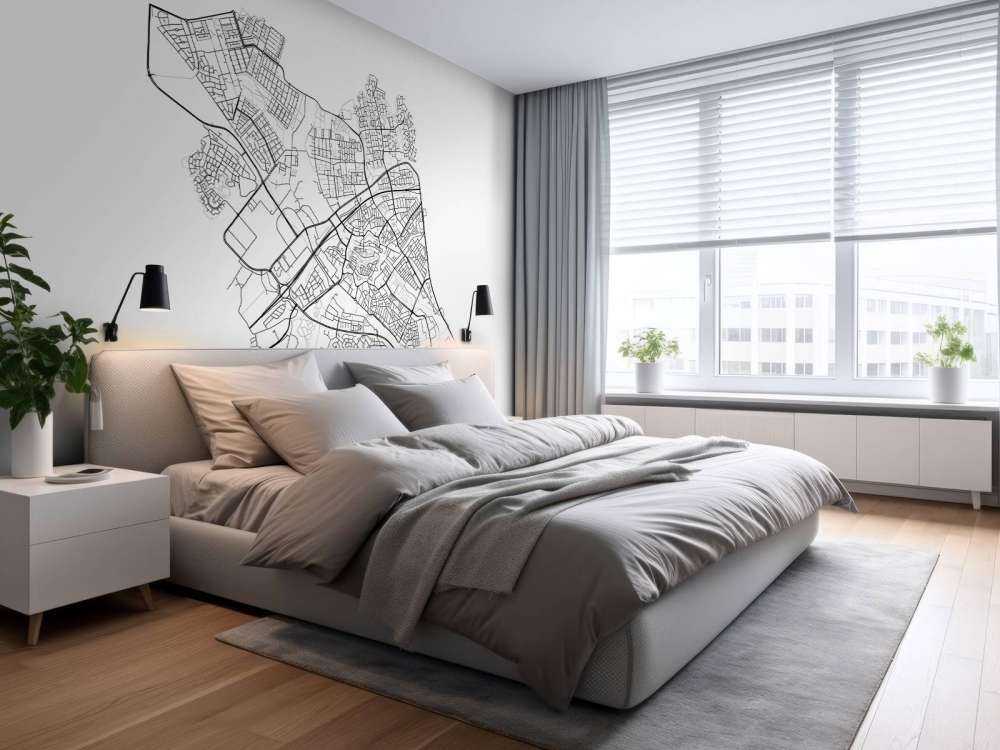 Plattegrond van Zwolle, wit