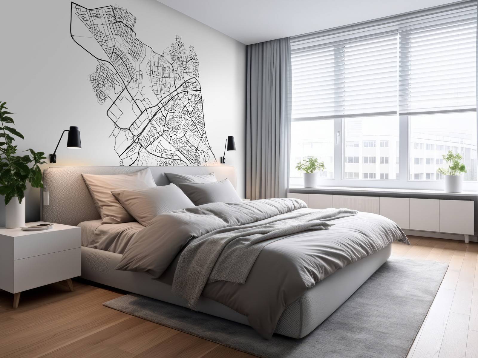 Plattegrond van Zwolle, wit
