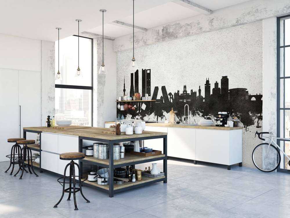 Waterverf skyline, Madrid