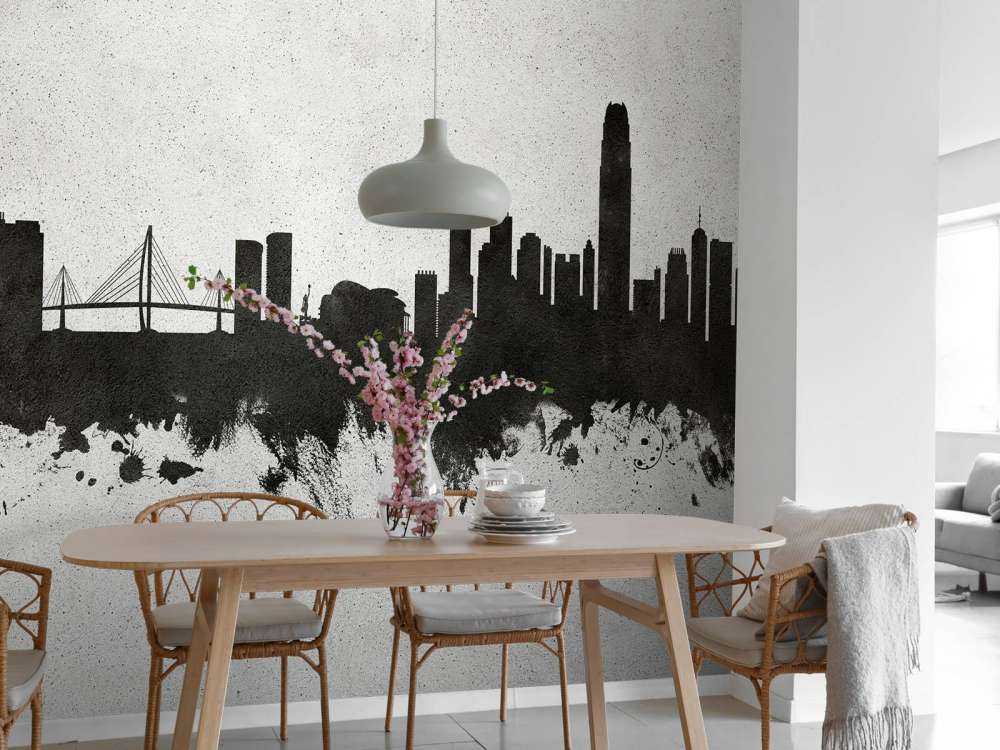 Waterverf skyline, Hong Kong