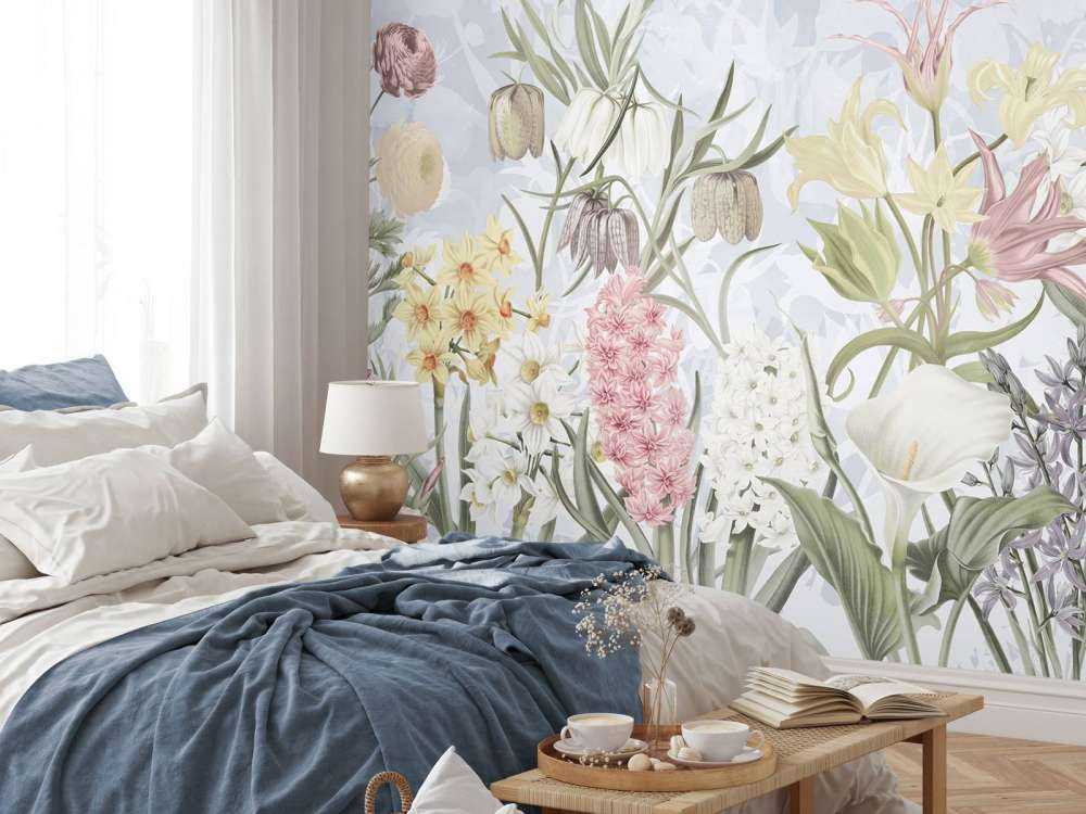 Spring Flowers - Soft Sky Blue