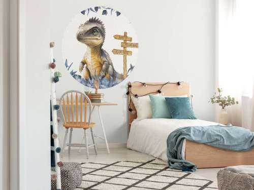 Baby spinosaurus in de jungle blauw