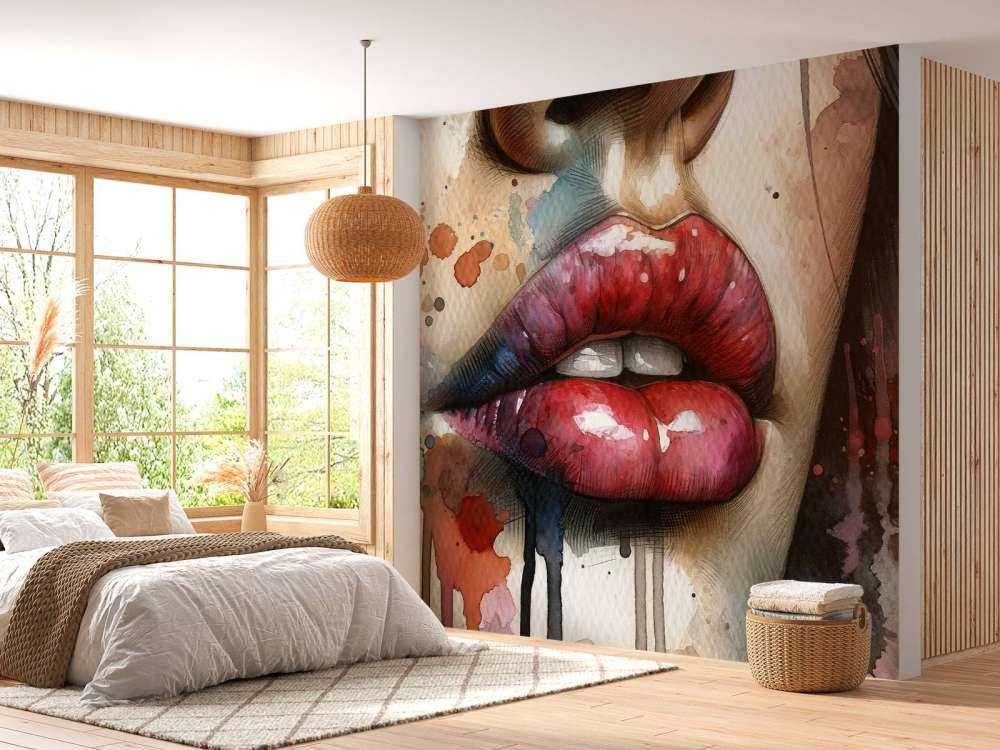 Watercolor Woman Lips #1