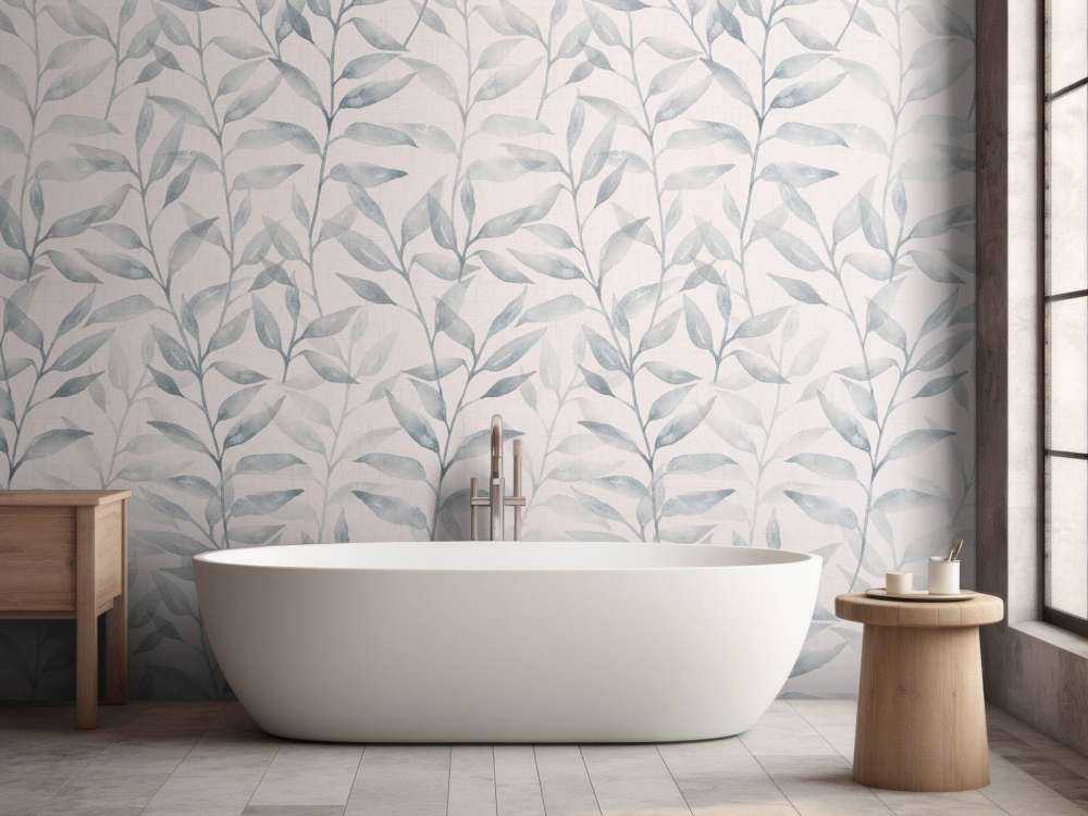 Japandi climbing leaves - neutral greige