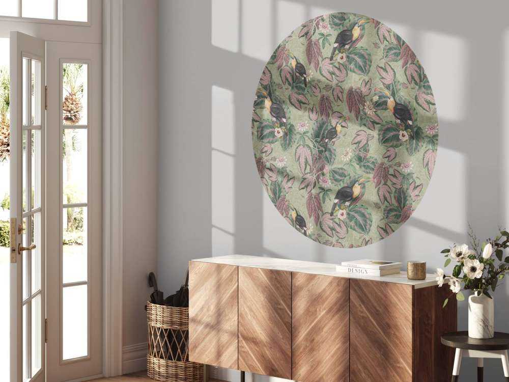 Tropische Jungle vogels & Toekans - salie groen