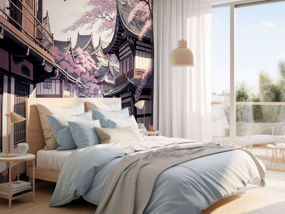 Kyoto huis onder Sakura bomen