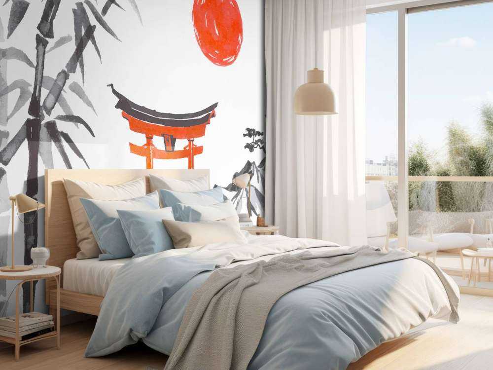 Japanse tekening van Miyajima