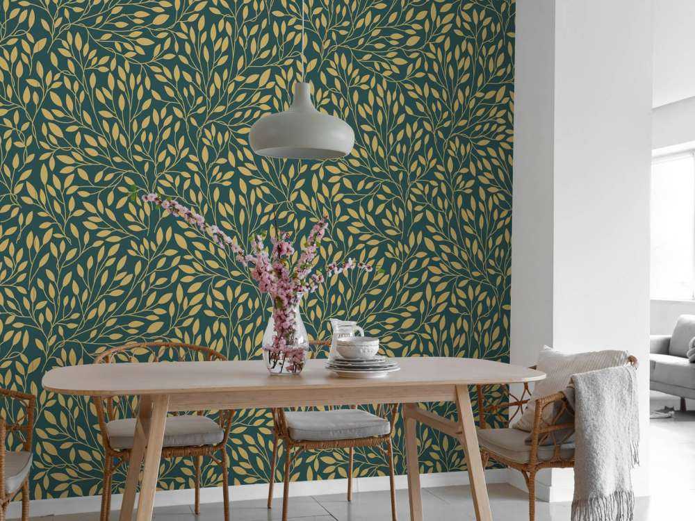 Luxe bloemenpatroon geelgoud