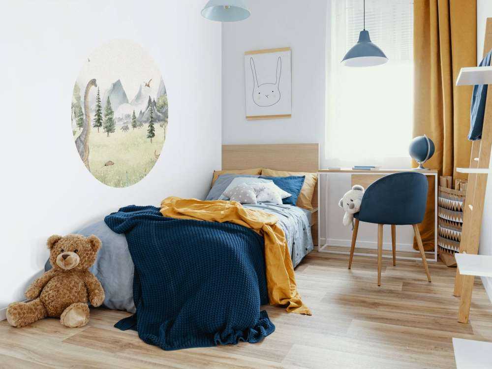 Landschap met dino's in kleur