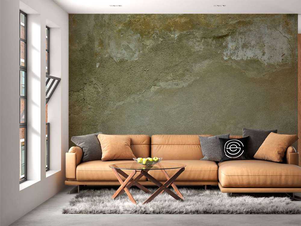 Muur met gerestaureerde stuc