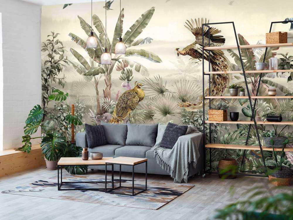 Jungle met vogels