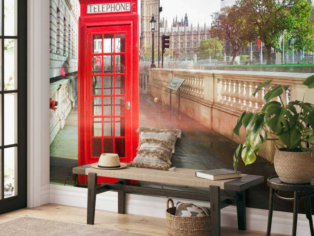 Rode telefoon cabine met de Big Ben op de achtergrond