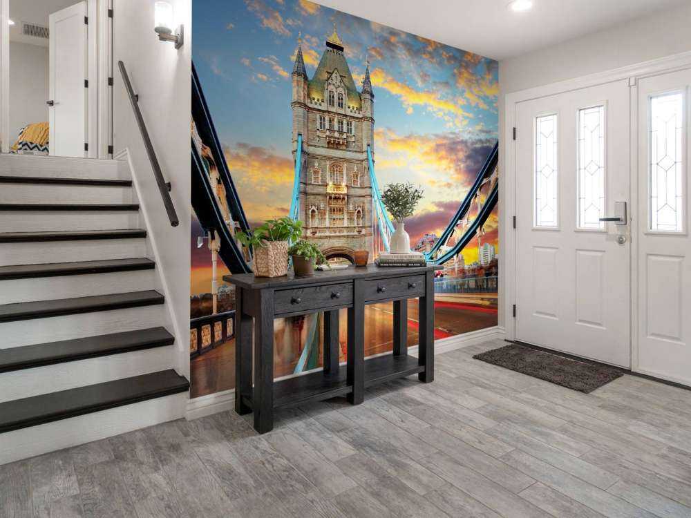 De London Tower Bridge bij zonsondergang