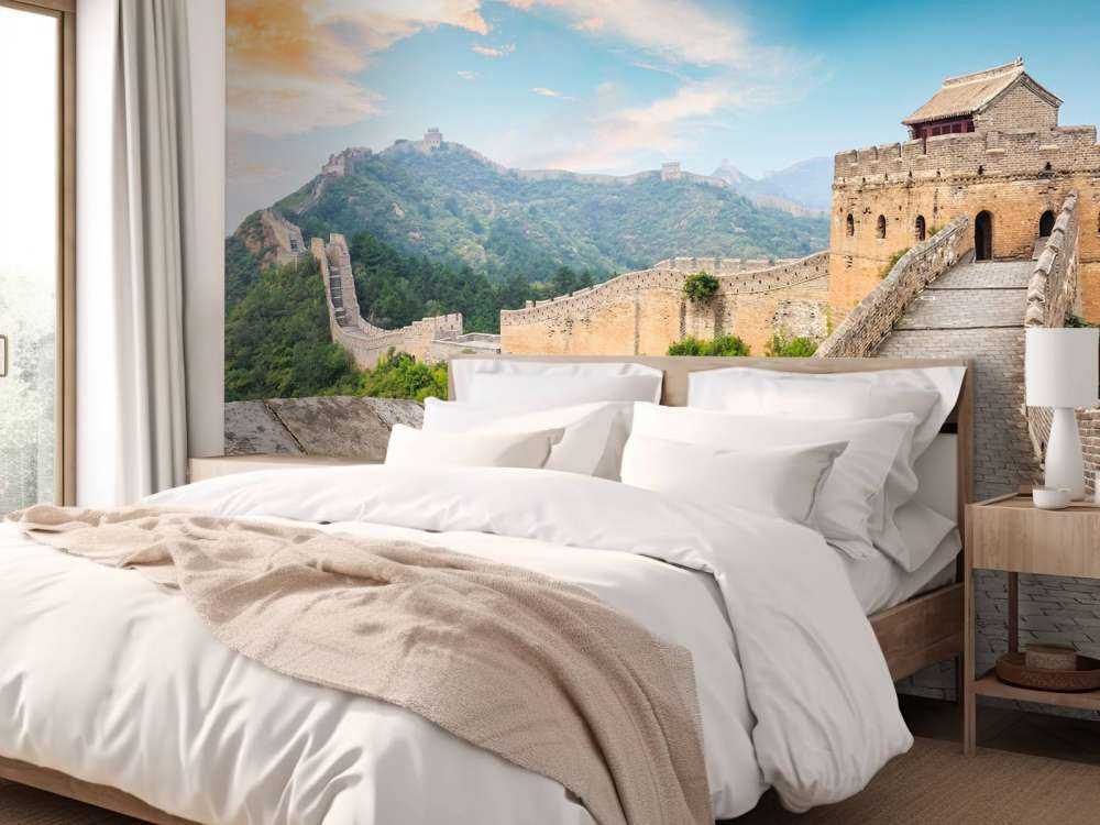 De Chinese Muur bij zonsondergang