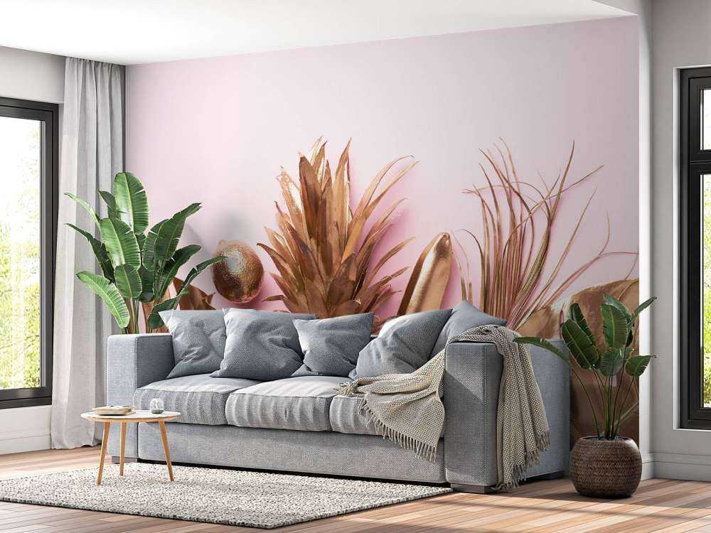 Goud fruit en bladeren