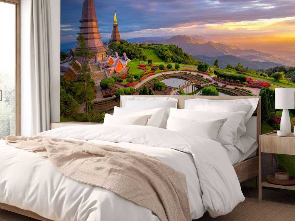 De Doi Inthanon berg bij zonsondergang