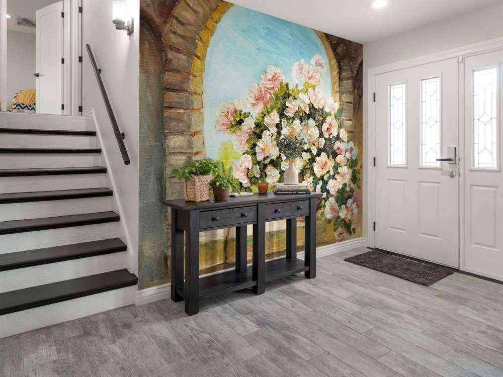 Pot bloemen op een vensterbank