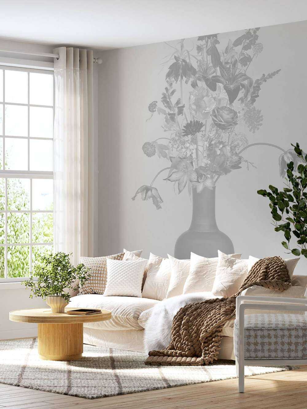 Royaal bloemen boeket zwart-wit