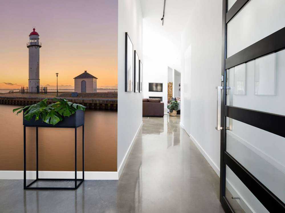 Vuurtoren bij zonsondergang