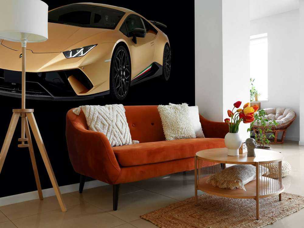 Lamborghini Huracán - Rechter voorkant, zwart