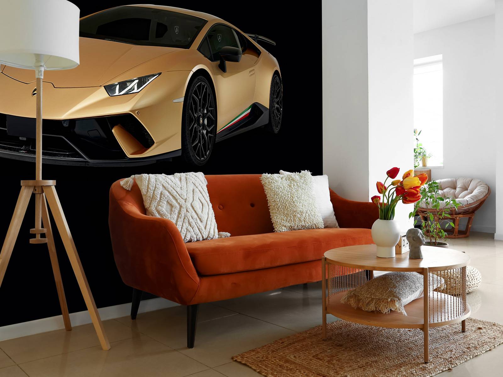Lamborghini Huracán - Rechter voorkant, zwart
