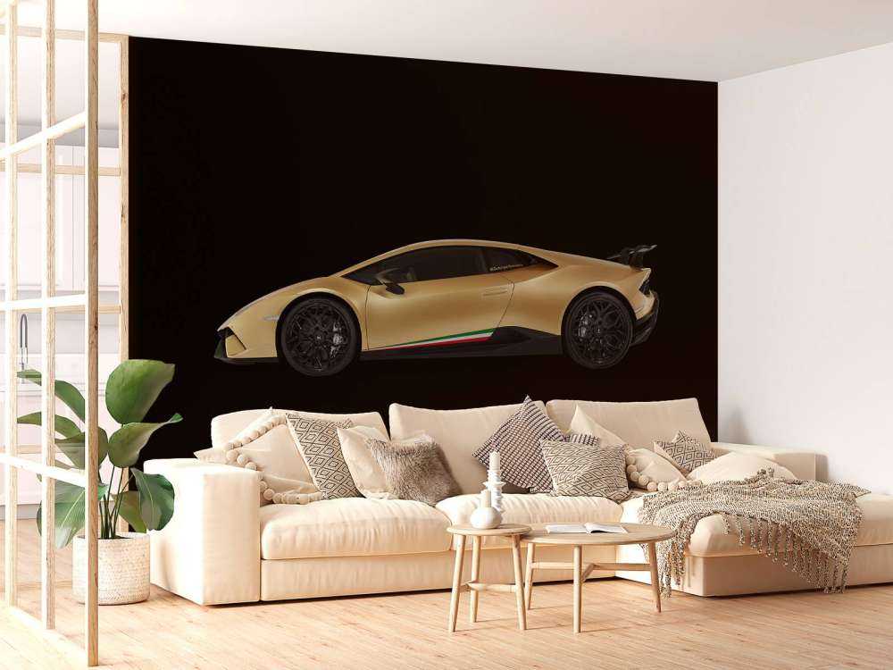 Lamborghini Huracán - Zijkant, zwart