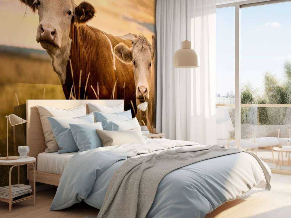 Koeien in de avondzon