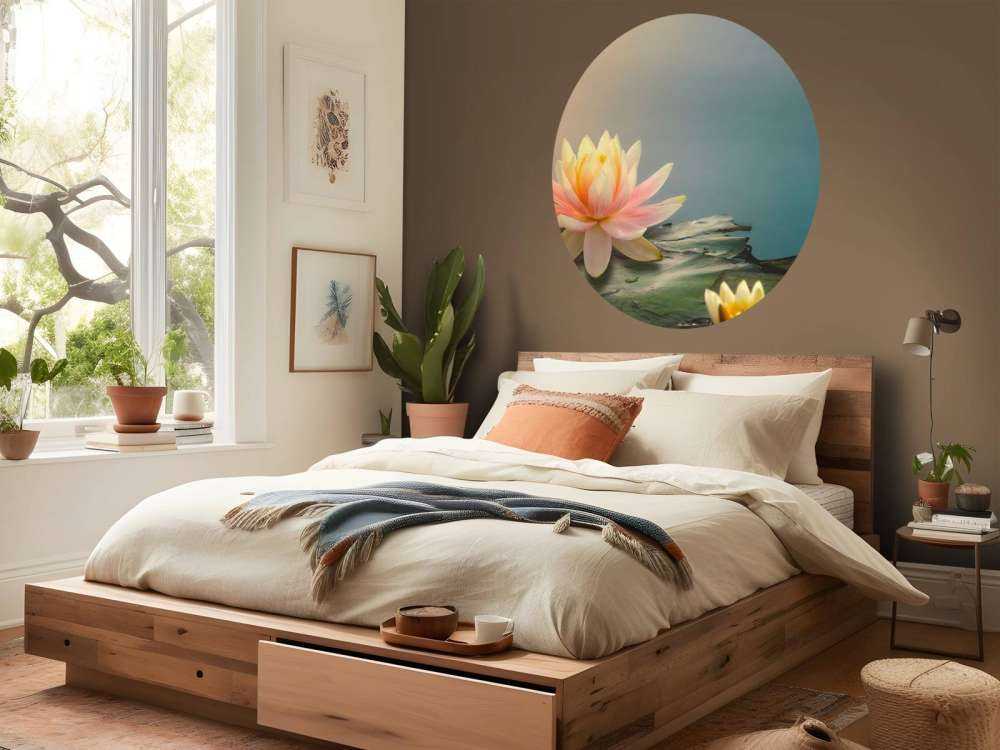 Vijver met lotusbloemen