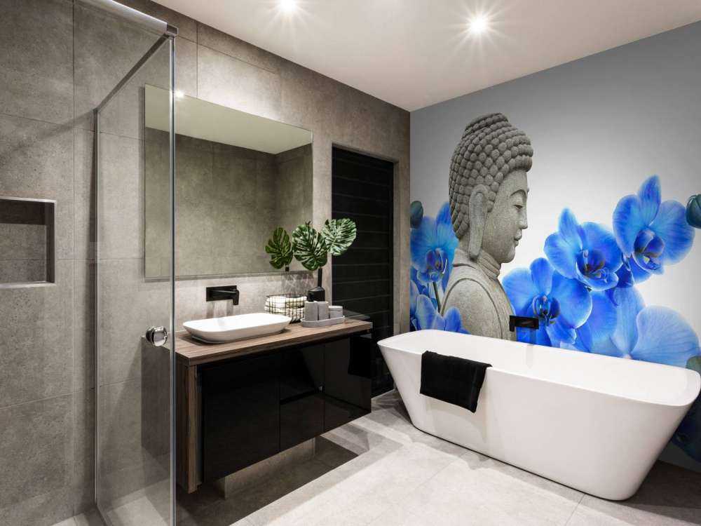 Buddha en orchideeën