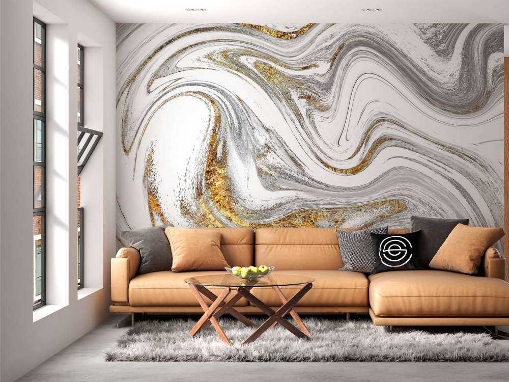 Verfmengsel met wit, grijs en goud