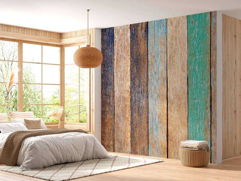 Kleurrijke verticale planken