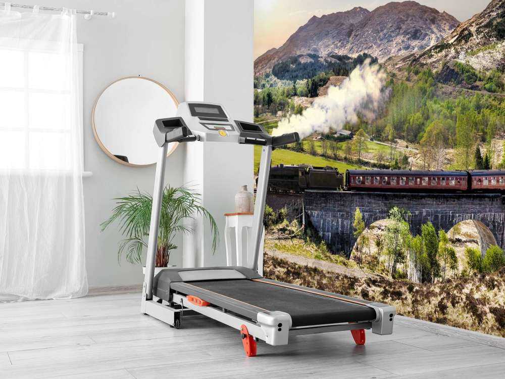 Stoomtrein door een prachtig landschap in Schotland