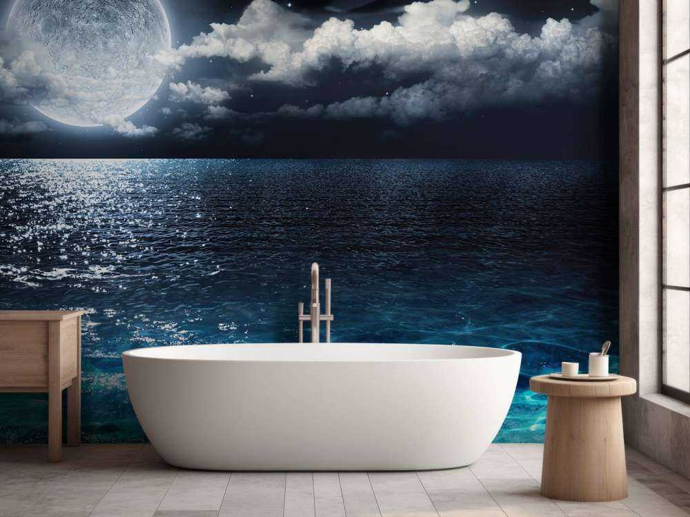 Volle maan boven de zee