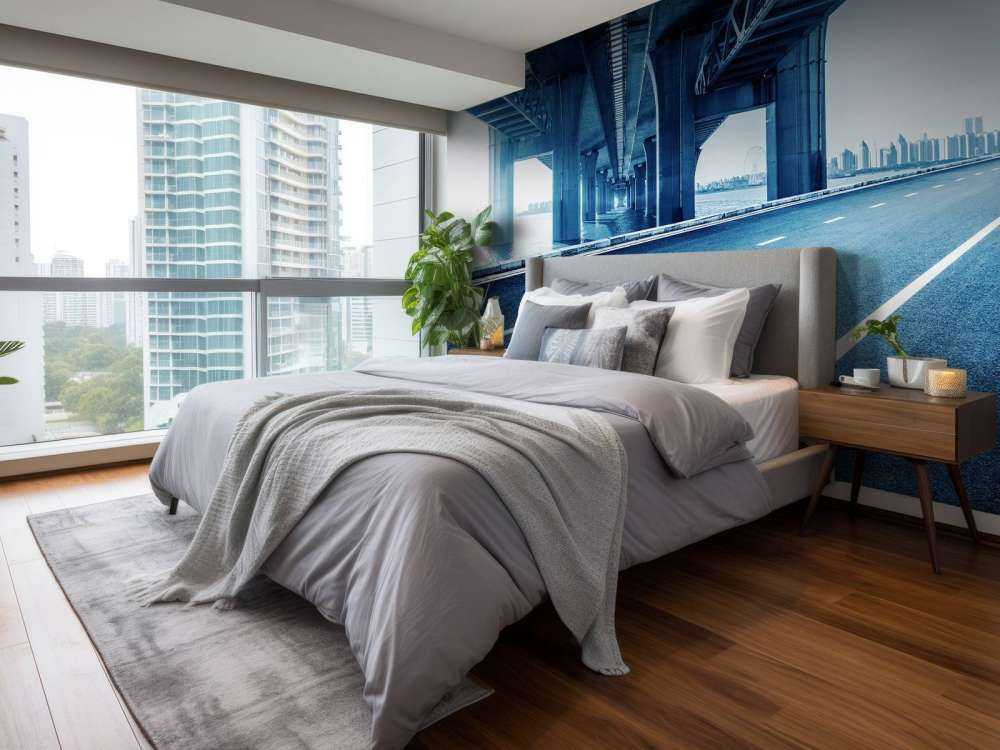 Viaduct boven een snelweg