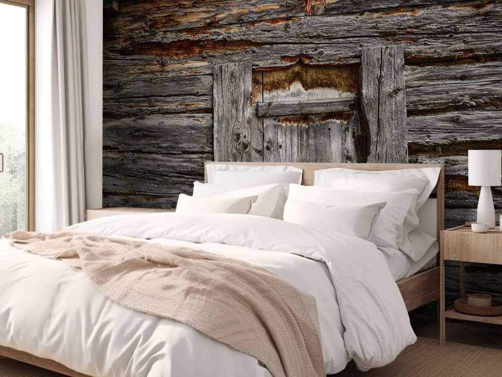 Donker hout met deur