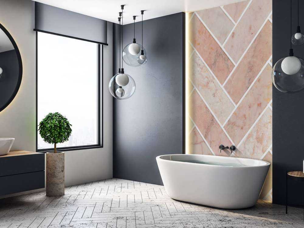 Roze marmer visgraat